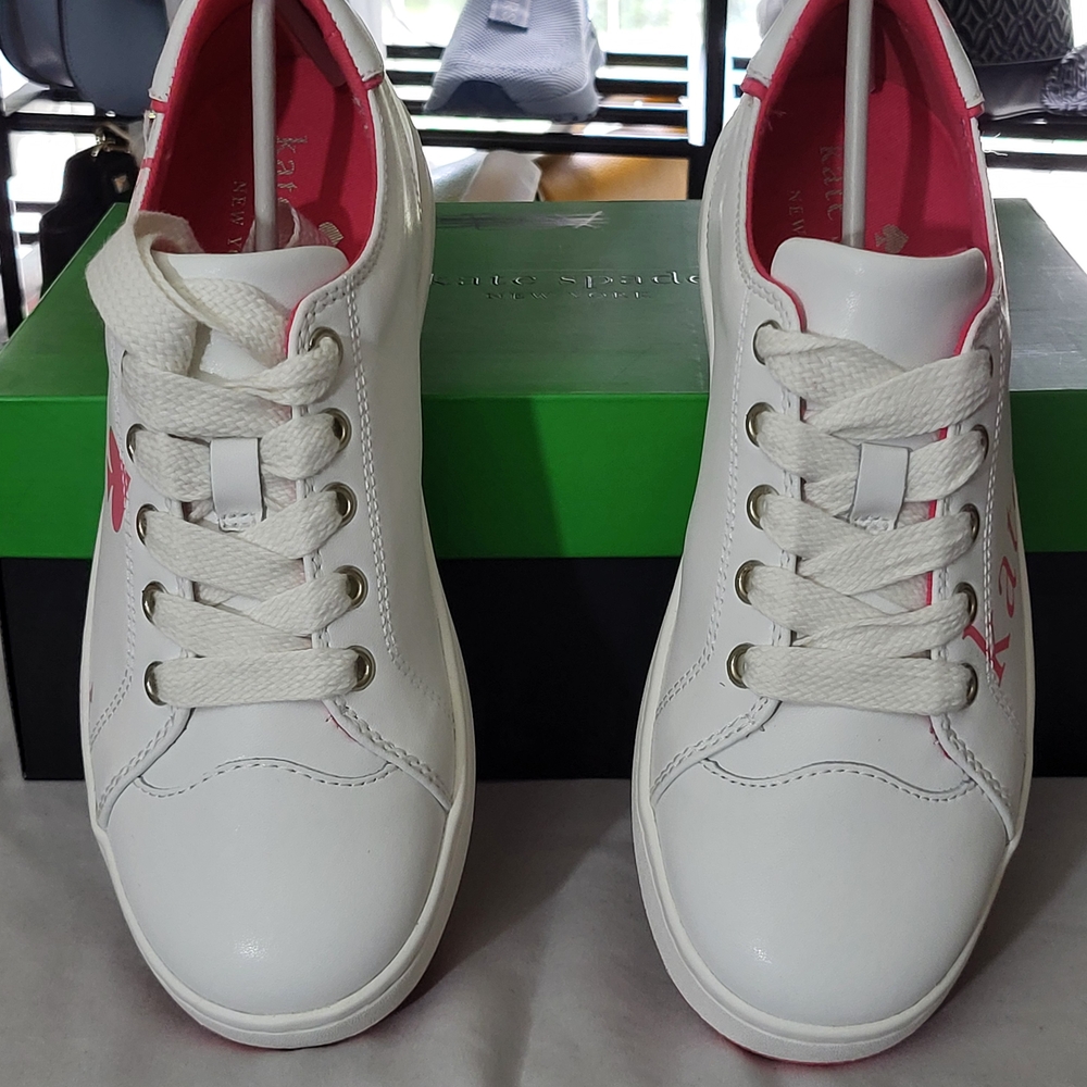 Kate Spade Nikki Sneaker In Optic White/Pink Peppercorn - Picture 3 of 7